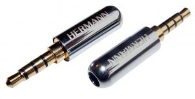 Wtyk Jack 3,5mm. 4p HERMANN Slim Srebrny