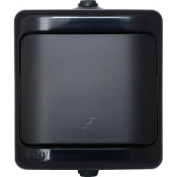 BRYZA Łącznik schodowy IP54 16AX 250V czarny 180906