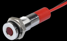 Q6F3CXXR24E Indicator LED, 24 V DC, 6 mm, wired, red/BrC