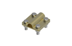 Złącze uniwersalne 2-elem. 60x60 bednarka-pręt16 mosiądz 214.3 MS 21400310
