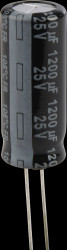EEUFR1E122L Electrolytic capacitor, radial, 1200 µF, 25 V, 105°C, low ESR