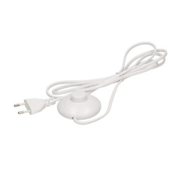 Przewód przyłączeniowy z wyłącznikiem nożnym b/u Euro 2m biały OR-AE-1395/W