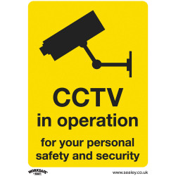Worksafe SS40P1 Warning Safety Sign - CCTV - Rigid Plastic
