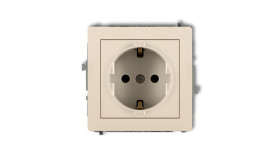 Deco Gniazdo Pojedyncze Z/U Schuko Beżowy 1Dgp-1Sp