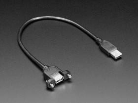 Adafruit Panel Mount USB Cable - A Male to A Female