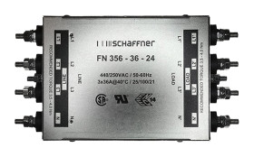 Filtr EMI 36A 3-fazowy 440/250 V AC 60Hz Schaffner Montaż w obudowie