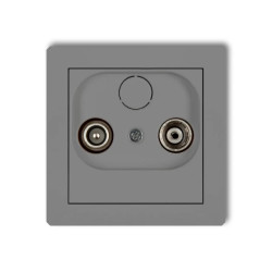 DECO Gniazdo antenowe RTV przelotowe 9dB szary mat 27DG9P