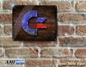 Rustic Commodore Logo (Amiga/C64) - Metal Sign