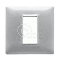 Ramka ozdobna Plana, 1M centralnie, Metalized Silver, 14641.71