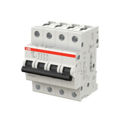 Wyłącznik nadprądowy MCB, Typ D, 4-biegunowy, 13A, 400V, 125V, ABB, S200M
