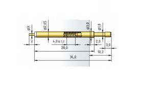 Igła przełączająca 3010/2-F-2.3N-AU-1.8/1.0X4.0, raster 4,00 (160 mil)