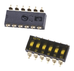 Przełącznik DIP 6-pozycyjny 6P SMD 25 mA przy 24 V DC -20 → +70°C