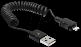 83162 USB 2.0 A plug &gt; USB micro-B plug Spiral cable