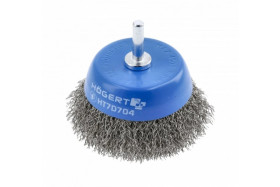 Szczotka czołowa z trzpieniem 75 mm, drut ze stali nierdzewnej 0.3 mm