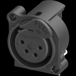 Panel socket, 4 pole, gold-plated, plastic, NC4FAH-AE