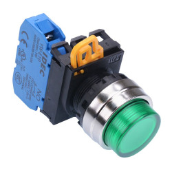 YW4L-M2E10Q0G Green 22mm Metal Bezel Momentary Push Button Switch NO IP65 IDEC