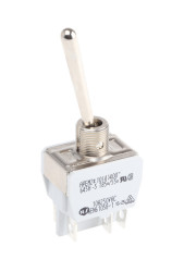 Przełącznik Wł.-(wł.) średnica wycięcia 12.5mm DPDT APEM Montaż panelowy długość przełącznika 40mm