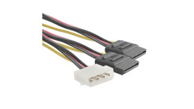 Qoltec Kabel Adapter Power Molex 2Xsata 0.2M