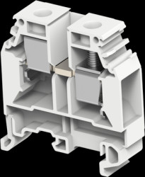 Terminal block, screw connection, 2.5-25 mm², 2 pole, 76 A, 8 kV, gray, 1SNA115129R1400