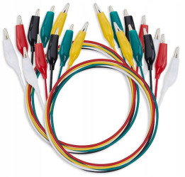 ZESTAW PRZEWODY 10 x KROKODYLEK - 10 x KROKODYLEK 25mm DŁUGOŚĆ PRZEWODU 50cm