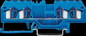 281-654 4-conductor feed-through terminal block, 4 mm², blue