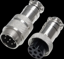 Jack/plug, 8 pole, solder connection, straight, GX1608PMF