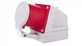 Wtyczka Odbiornikowa Z Klapką 32A 4P 400V Czerwona Ip44 524-6D