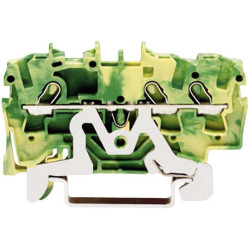 Złączka; na szynę DIN; uziemiająca; 2001-1307; zielono-żółty; sprężynowy; 0,26÷2,5mm2; 15A; 600V; 1 tor; Wago; RoHS