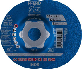 PFERD TOOLS 64186125 Cc-Grind-Solid Sg Inox Tarcza tnąca wygięta Średnica 125 mm Średnica otworu 22.23 mm 10 szt.