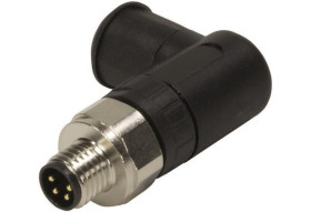 Złącze M8 śrubowe 4 polowe męskie kątowe nieekranowane 21023593401