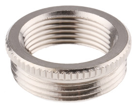 Adapter do dławnic kablowych gwint wew PG16 gwint zew PG21 Mosiądz platerowany niklem rozmiar gwintu PG21 → PG16