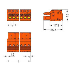 WAGO 2231-302/026-000 Female 2P Pitch 5.08 mm Push-button