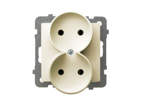 AS Gniazdo podwójne bez uziemienia do ramki ecru GP-2GR/m/27 OSPEL
