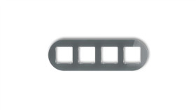 Icon Ramka Uniwersalna Poczwórna Okrągła - Efekt Szkła (Ramka: Grafitowa...