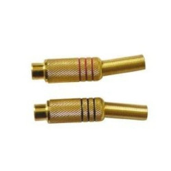 Gniazdo RCA złote duże z odgiętką /2szt = komplet czerwony i czarny/