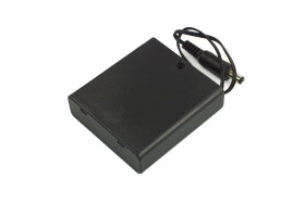4×AA Battery Holder (with Power Switch, DC2.1 Jack, and Cover)