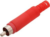 WCINCH-TR Wtyk RCA (cinch) czerwony z osłoną kabla (dł. złącza 58mm)
