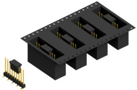 Pin header, 9 pole, pitch 2.54 mm, angled, black, SL10SMD1309GBTR