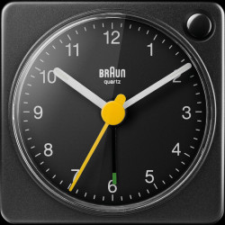 BC02XB Quartz travel alarm clock classic black