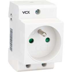 Gniazdo na szyne TH 35 z bolcem uziemiającym 230V VCX GN TH