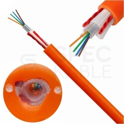 Kabel światłowodowy DAC 4 włókna SM 9/125 G.652.D zewnętrzny ziemny pomarańczowy ZTT