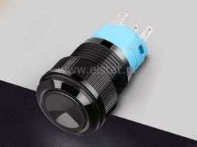 Przycisk stabilny 16mm; czarny; brak LED; ON-OFF
