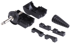 Złącze Jack 6,35 mm Męski Mono Montaż na kablu Czarny