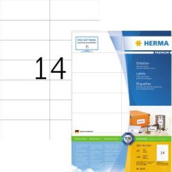 Herma 4674 Etykieta uniwersalna 105 x 42.3 mm Papier biały 1400 szt. Trwały Drukarka atramentowa, Drukarka Laserowa, Dru