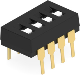 DIP switche, Off-On, 4 pole, straight, 1 A/5 VDC, 1825002-6