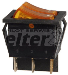 Przeł. kołys. podśw. 2xON-OFF AC żółty