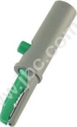 AK 10 GN Krokodylek izolowany, gn.4mm, rozw.7,5mm, zielony, Hirschmann, 930126104, AK10GN