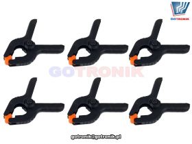 Zestaw 6 sztuk ścisków sprężynowych rozmiar 2,5'' 6,4cm