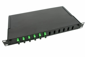 Przełącznica światłowodowa 1U/19, 12xSC Duplex, wysuwana na rolkach, czarna