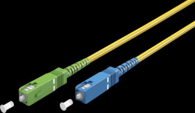 59666 Simplex FO patch cable, SC-APC (8°)&lt;&gt;SC-UPC,yellow, 30 m
